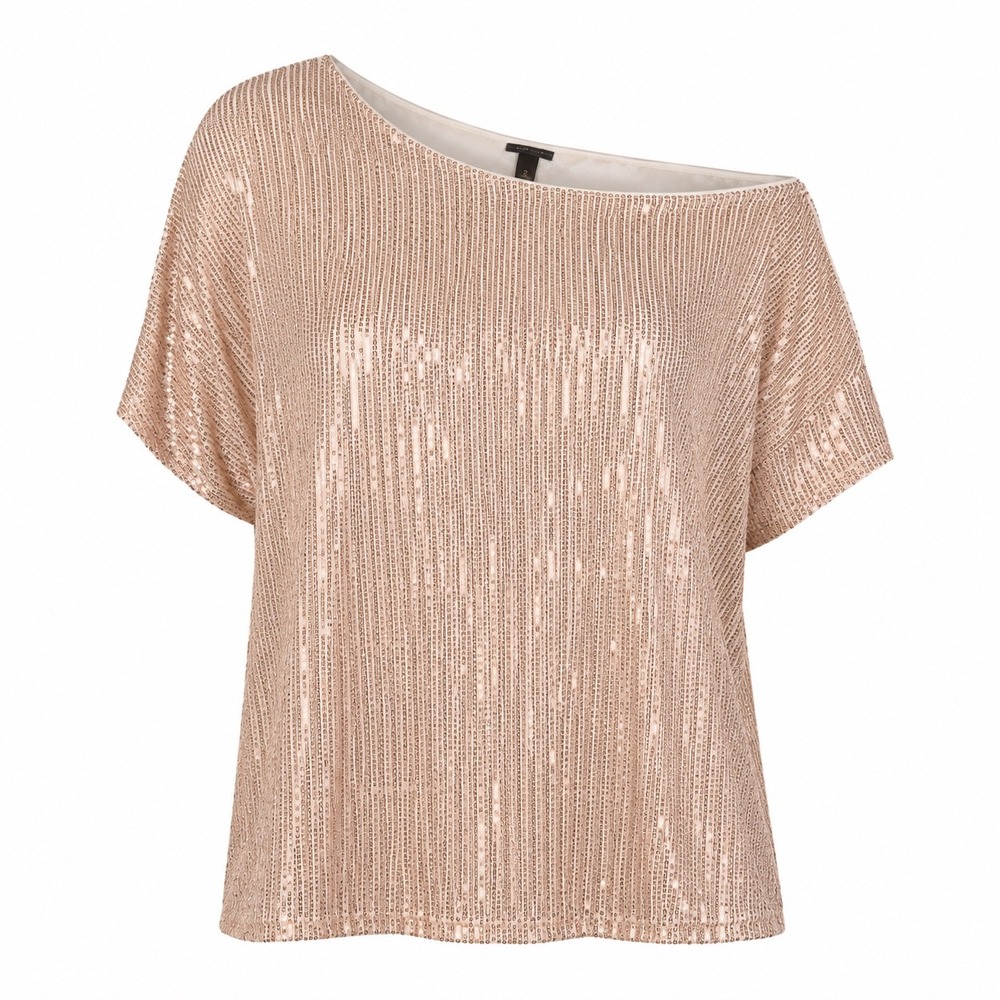 Torrid Sequin Off The Shoulder Top Rose Gold 2X 18-20 Glam Holiday Chic Party